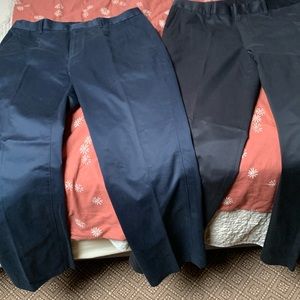 Men’s slacks, two pairs, one black, one navy, size 32-30